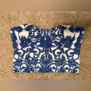 ANTONIO MELANI Blue and White band top